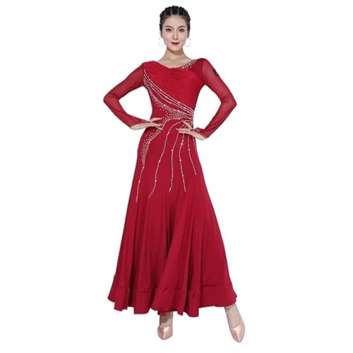 Tanzkleid Damen Modernes Performance-Ballsaal-Tanz-Wettbewerbskleid for Damen, großer Swing-Rock, Walzer-Kleidung, Nationale...
