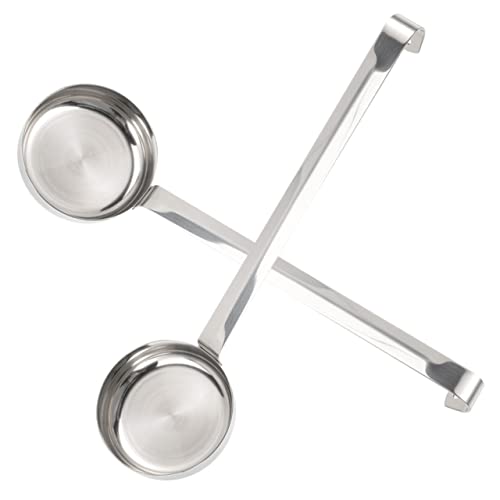 SOLUSTRE Flat Bottom Sauce Spoon Long Handle Professional Kitchen Spoon for Restaurant Home Use