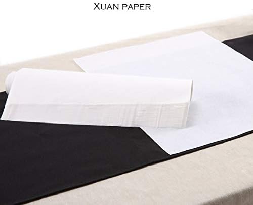 NUOBESTY Sumi Paper Roll Ink Writing Sheet Chinese Calligraphy Rice Paper Xuan Paper for School Office Drawing Supplies 50pcs