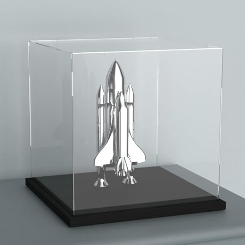 Image of Premium Acrylic Display Box with Black Base | Transparent Dust-Resistant Cube for Toys, Models & Memorabilia | 4x4x4 Inch (11x11x11 Inch)