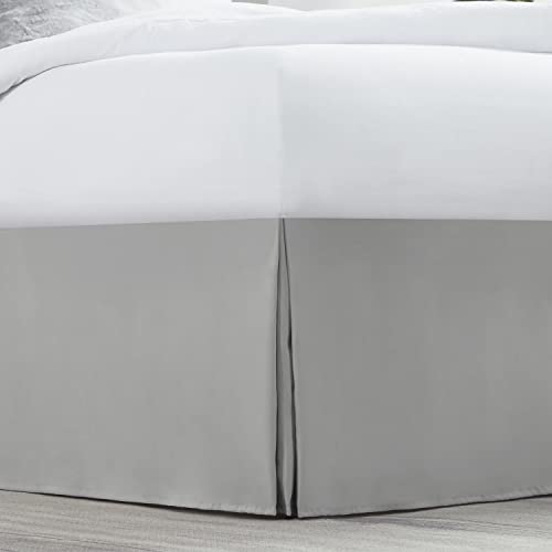Nestl Silver Twin XL Bed Skirt - Twin XL Size Bed Skirt 14 Inch Drop - Brushed Microfiber Bed Skirts - Hotel Quality Pleated Bed Skirt - Shrinkage & Fade Resistant