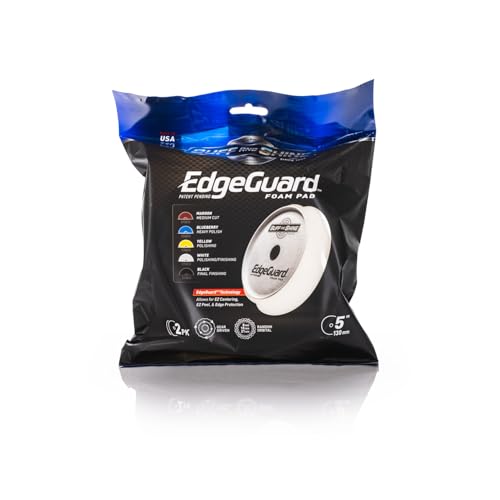 Image of Buff and Shine - EdgeGuard Foam Buffing Pads - White - 5 inch Polishing and Finishing Pad - Pack of 2