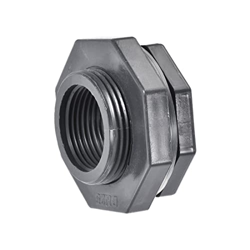 Tool parts Bulkhead Fitting - G1 Female - With Silicone Gasket - PVC - Gray