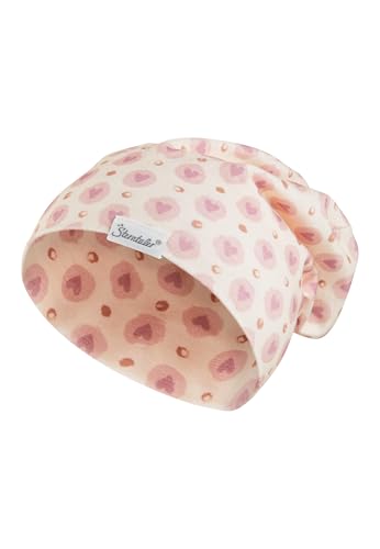 Sterntaler Beanie Herzen – Mädchen Mütze aus Soft Touch Jersey mit Herzchen-Print – 2 Tragevarianten – Weiche Übergangsmütze für Frühling und Herbst – Kinder Kopfbedeckung, zartrosa, Größe 53