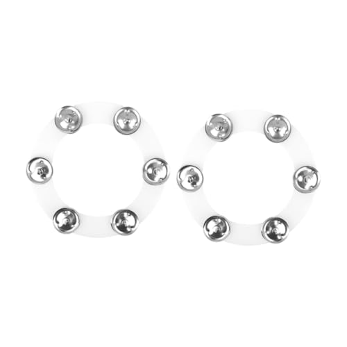 Abaodam 2pcs Metal Silicone Hi-hat Ring Bell Tambourine Drum Ring Set Accessory for Adults
