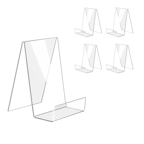Espositore per libri: contiene libri, tablet, brochure, opere d'arte e oggetti da collezione verticalmente su desktop in case, uffici, biblioteche o spazi commerciali con un design elegante e trasparente che si fonde con qualsiasi arredamento