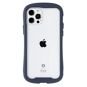 iFace Reflection iPhone 12/12 Pro ケース iPhone2020 6.1インチ クリア 強化ガラス [ネイビー]