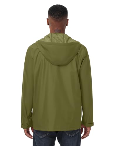 Image of Avoogue Mens Waterproof Lightweight Rain Jacket Breathable Active Outdoor Hooded Raincoat Casual Trendy Jackets Work Jacket