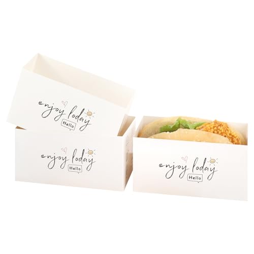 Bakbania 30 Pack Sandwich Take Out Boxes Paper Sandwich Packaging Boxes Take Out Food Containers for Toast, Donuts, Burgers