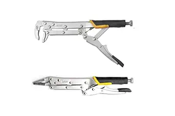 Xiao & Dao Pro Long boby locking plies, 12 inch One with straight jaws and another one with 80 drgree curved jaws for griping,repairing in narrow space.2-Piece.XD-12-001