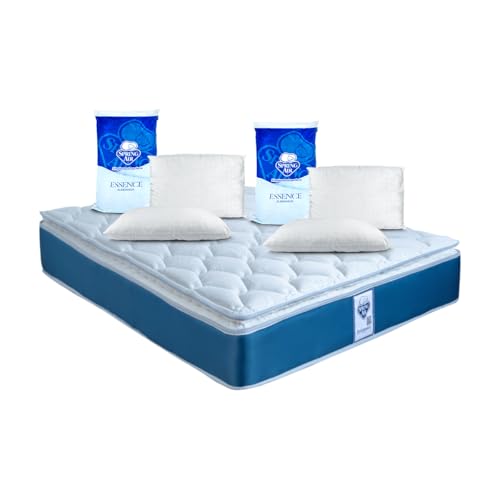 El Mejor Listado de Spring Air Queen Size los 10 mejores. 44 Spring Air Colchón COTA Queen Size Mas 2 Pack De 2 Almohadas Estándar Essence Peach Feel| Tecnología Performance | Confort y Soporte Ortopédico | Colchón 26 cm Altura