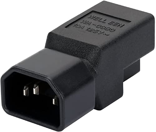 Image of Toptekits Adapter Nema 5-15r to C14, IEC C14 Male to NEMA 5-15R Power Converter Adaptor (Pack of 2)