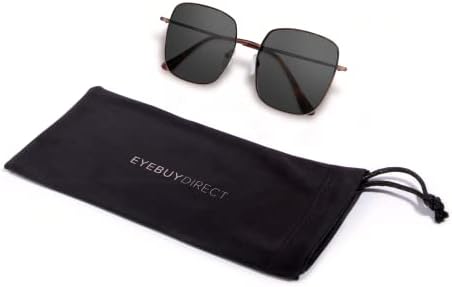 EYEBUYDIRECT Square Oversized Sunglasses, Scratch-Resistant Sunglasses for Women and Men with UV Protection, Non-Polarized, Sunday - Extra Large