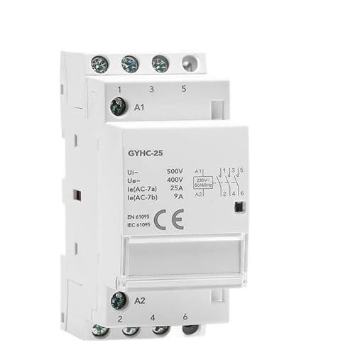 Contacteur 3P 25A 3NO AC230V relais de puissance automatique pour tableau modulaire