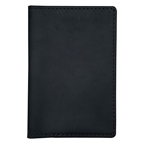 Image of Fan&Ran Genuine Leather Journal Cover For Field Notes Notebooks, Moleskine Cahier Journal Pocket 3.5 X 5.5 Inches, Black