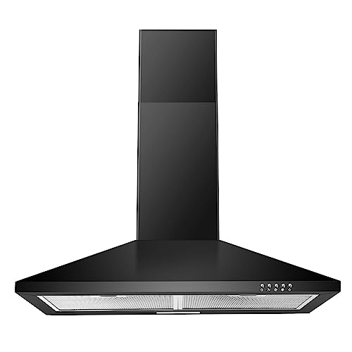Comparison: Best Hoods For Kitchen 5 SNDOAS Black Range Hood,Wall Mount Range Hood 30 inch,Stainless Steel Kitchen Hood with Ducted/Ductless Convertible,Stove Vent Hood,Aluminum Filters,3 Speed Exhaust Fan,LED Light,Button Control