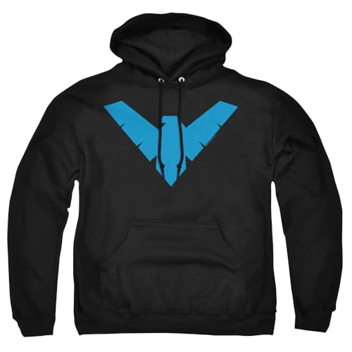 Popfunk Nightwing Logo Pull-Over Hoodie Sweatshirt (Medium) Black