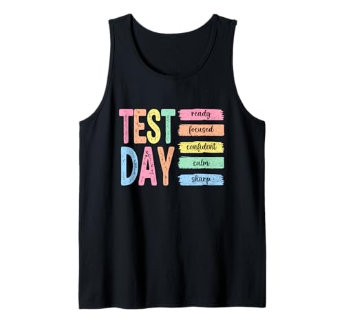 Ready Test Day State Testing Teacher Student Boys Girls Kids Tank Top