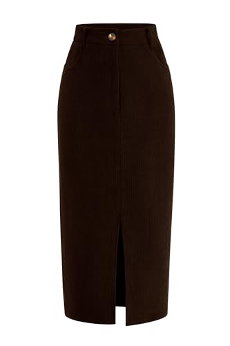 PRETTYGARDEN Corduroy Skirt Women Fall Fashion 2026 High Waisted Pencil