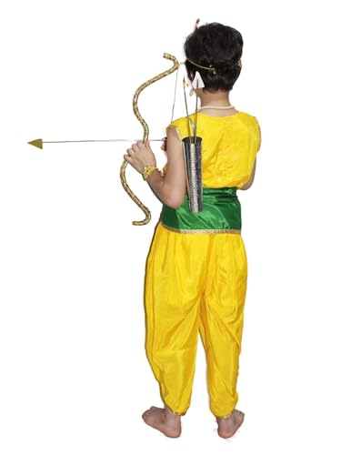 Image of Kaku Fancy Dresses Ramayan Costume for Kids | Infant Baby Ram Dress | Mata Sita /Seeta Costume | Hanuman Costume for Boys with Accessories