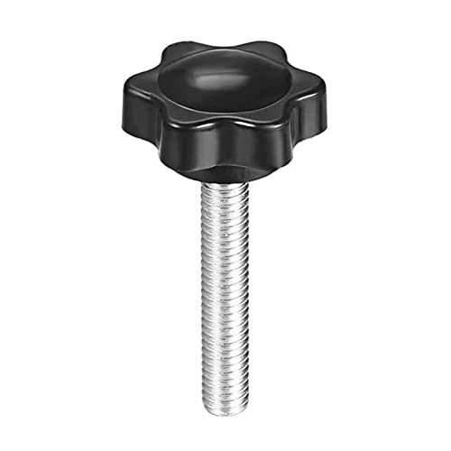 TA-VIGOR Clamping Screw Knob Star Shaped M6 x 40mm, 25mm Dia Plum Hex Shaped Plastic Head Clamping Knob Male Thread Grips