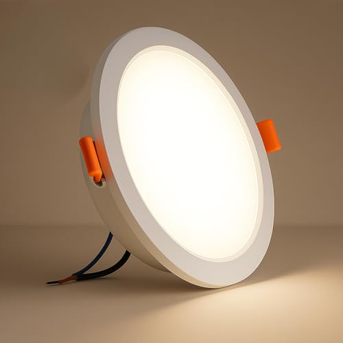 Image of 22W Recessed Round LED Panel Light | Trimless Slim Design | Polycarbonate Downlight for Home & Office False Ceiling Roof, Surface Light | Cool White, White Finish | Pack of 1