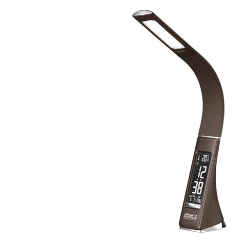 American Standard PQP Business LED Desk Lamp | LCD Screen Time, Temperature & Date Display | Sleek, Adjustable Gooseneck & Sturdy Base | Office Lamp For Reading, Surfing, College & More