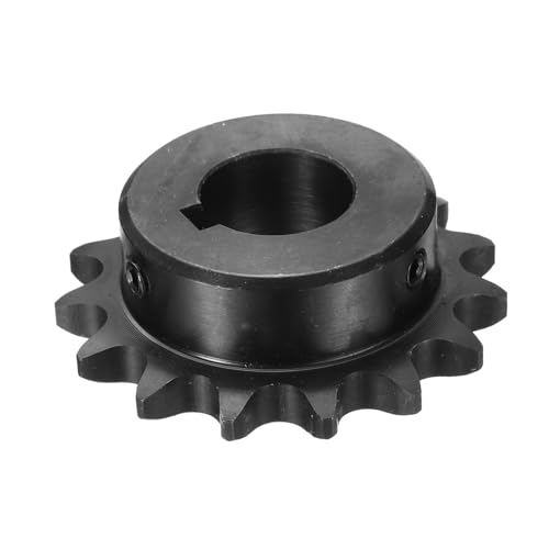 Image of uxcell #40 Chain Roller Sprocket B Type, 7 /8 inch Bore 15 Tooth Single Strand Chain Sprocket, Carbon Steel, Keyway with Set Screws