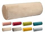 beties Samt&Sonders Nackenrollenbezug ca. 15x40 cm Nackenrollenhülle Samtkissen Dekokissen aus einem Deutschen Unternehmen in hochwertiger Qualität (braun-beige)