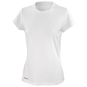 Spiro Women’s Sports Quick-Dry Blue Short Sleeve Performance T-Shirt, Standard Length, Athletic Fit, UK M