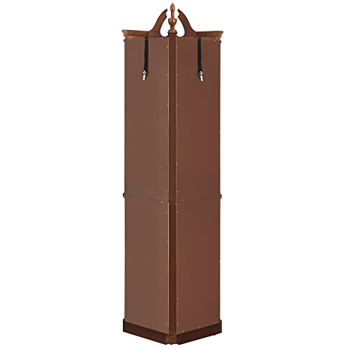 GOOD & GRACIOUS Corner Curio Cabinet with Finish, Adjustable Glass Shelves, and Lights, Walnut
