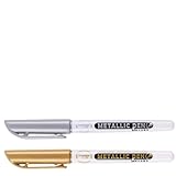 1 rotulador de pintura acrílica de oro plateado, resina epoxi con dibujo de bolígrafo dorado