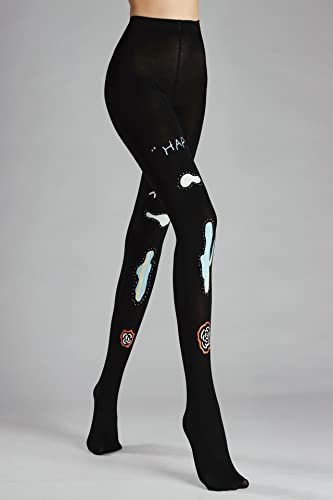 Image of Sahabowi Women Tights, Sheer High Waist Pantyhose, Vintage Control Top Stockings, Siwa opaque print1