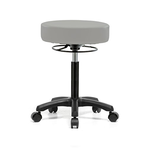Image of Perch Life Height Adjustable Stool | Medium Bench Height 20.5-28 inch | Grey Vinyl