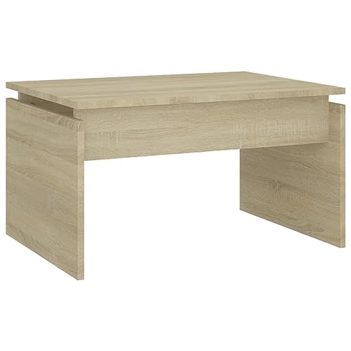 vidaXL Mesa de Centro Auxiliar Consola Mesita Salón Lateral Té Café Sofá Sala de Estar Muebles Mobiliario Contrachapada Color Roble Sonoma 68x50x38cm