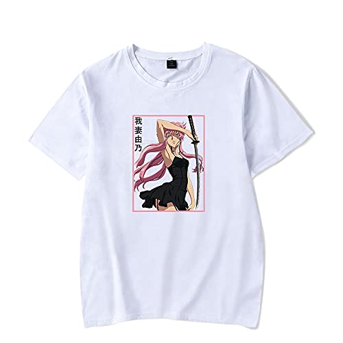 WJHYWDH Anime New T-Shirt The Future Diary Merch Casual Short Sleeved T Shirt Unisex Tee (White,X-Large)