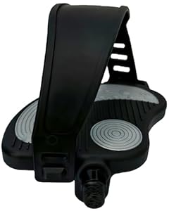 1 Paar Premium Heimtrainer Pedale mit Riemen - 9/16" Spindel (14.3mm) - Verstellbare & rutschfeste Fahrradpedale für Spinning Bike/Indoor Cycling/Heimtrainer - Inkl. 6 Monate Garantie