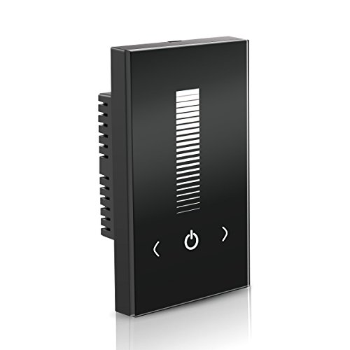 Wall-Mounted Glass Touch Panel Led Dimmer Switch Brightness Controller Dc 12-24V For Single Color Led Strip Light - Black #TOP1