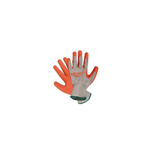 AM Leonard AMLG-MD Latex Coated Work Gloves - Medium, Gray/Orange