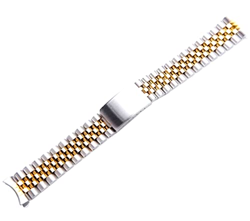 Image of Replacement 18mm Jubilee Stainless Steel Bracelet Dual Tone Metal Watch Band Strap