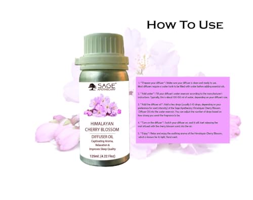Image of Sage Apothecary Himalayan Cherry Blossom Diffuser Oil Natural Aromatherapy Oil for Sleep and Relaxation - 125 ml