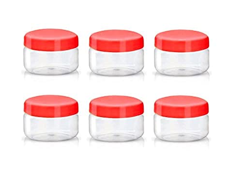 Sunpet J0050 50ml Small Plastic Food Storage Canisters Red (Pack of 6)