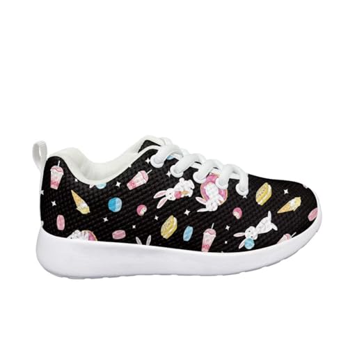 Kids Sneakers for Boys Girls Laces Up Running Shoes for School Lightweight Comfort Tennis Shoe Size Little Kids 11.5-13 Big Kids 1-3 White Sole3