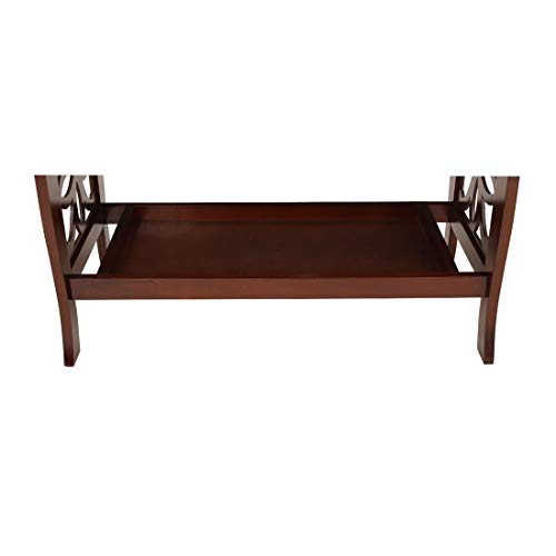 Image of Woodness Odron Solid Wood Coffee Table (Mahogany Finish, Brown)