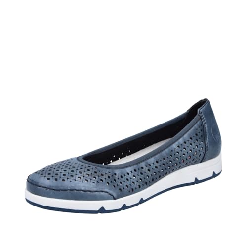 Rieker Ballerine L3065 pour Femme, Bleu, 39 EU