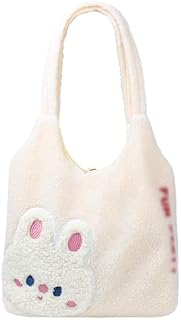 MEGAUK Women Faux Fur Tote Bag Girls Cute Bear Fluffy Shoulder Bag Plush Bag For Shopping Dating