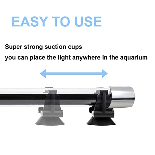 Image of VENUS AQUA SR-600 Aquarium Light | 22.5 Inch Fully Submersible Waterproof Lamp | Adjustable White Lighting for Fish Tank with 2 Suction Cups | AC 220-240V