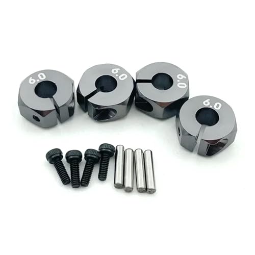 Roue hexagonale 12mm en titane 6mm avec broches et vis pour voiture RC Traxxas et HSP