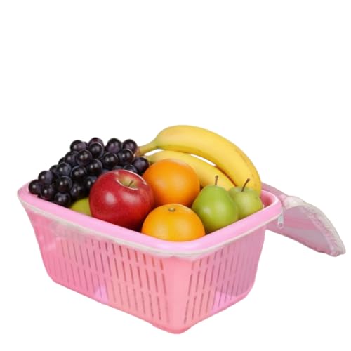 Image of GI9IUS Multipurpose Safe Net Cover Plastic Fruit & Vegetable (Onion,Potato) Storage Basket (Pink)