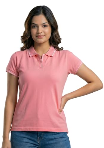 Image of Wear Your Opinion Womens Premium Pique Polo Collar Neck T-Shirt Womens Premium Pique Polo Collar Neck T-Shirt (Design: Tipped Polo)